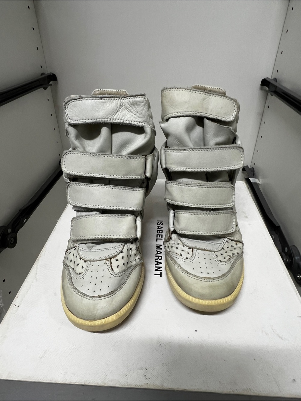 Vintage Isabel Marant White High-Top Velcro Sneakers